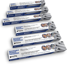 Load image into Gallery viewer, Adjustable Drawer Organizer | Elegant Aluminum, Customizable, for Clutter-Free Kitchen, Junk Drawer, Office, Clinic | 6 Drawer Dividers (2 Long + 4 Short) Small 15.3 - 17.5 inches